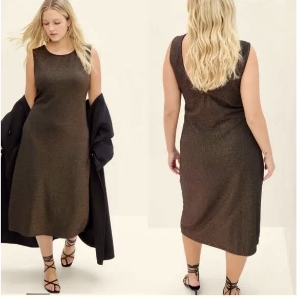 Gap Dress NWT  low back metallic midi dress size S - Picture 2 of 9